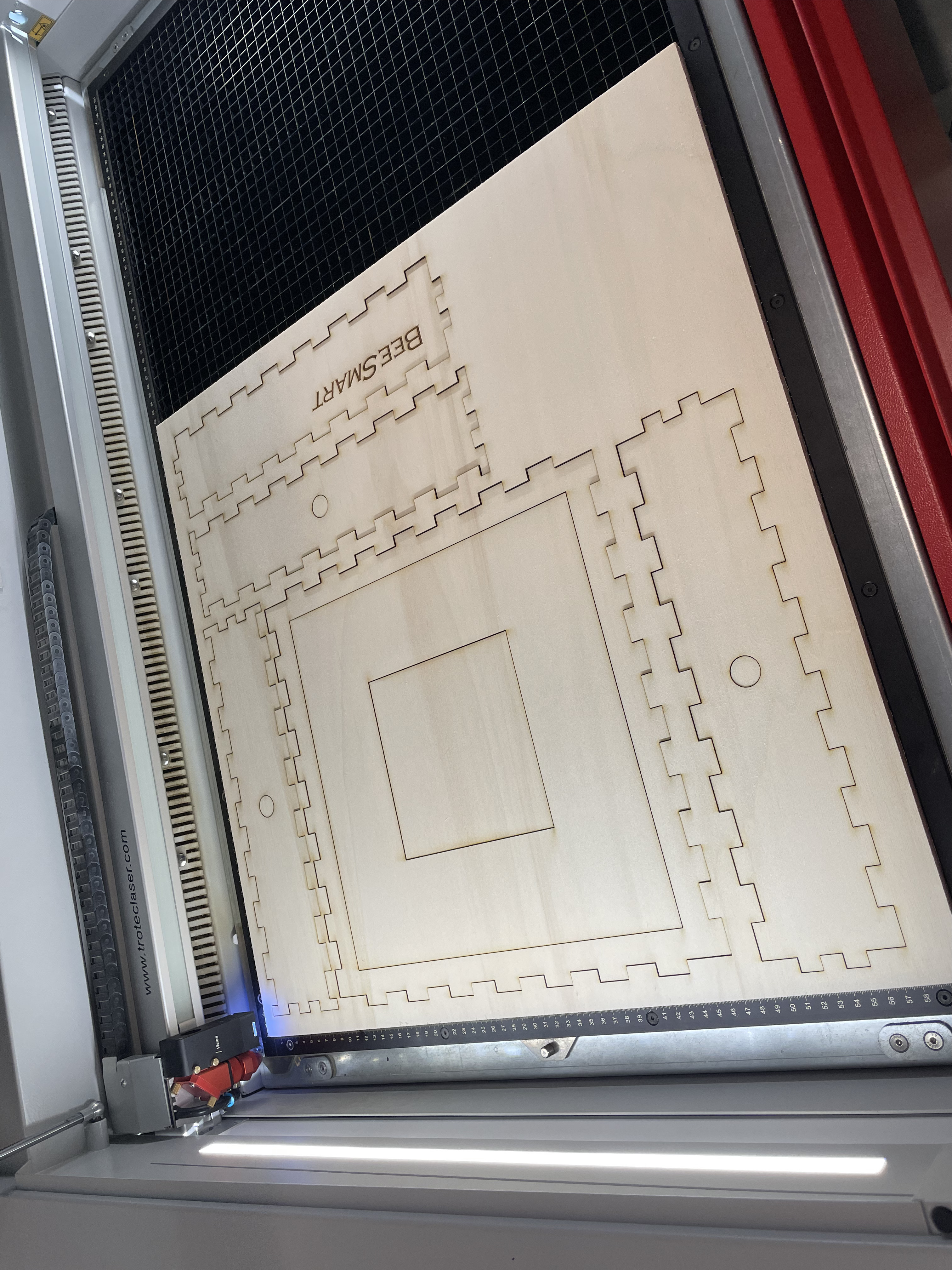 The laser cutter making the device enclosure